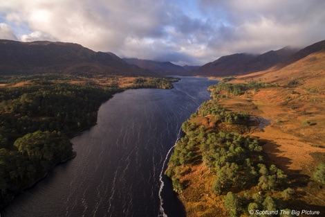 Glen Affric lake, woods and mountains